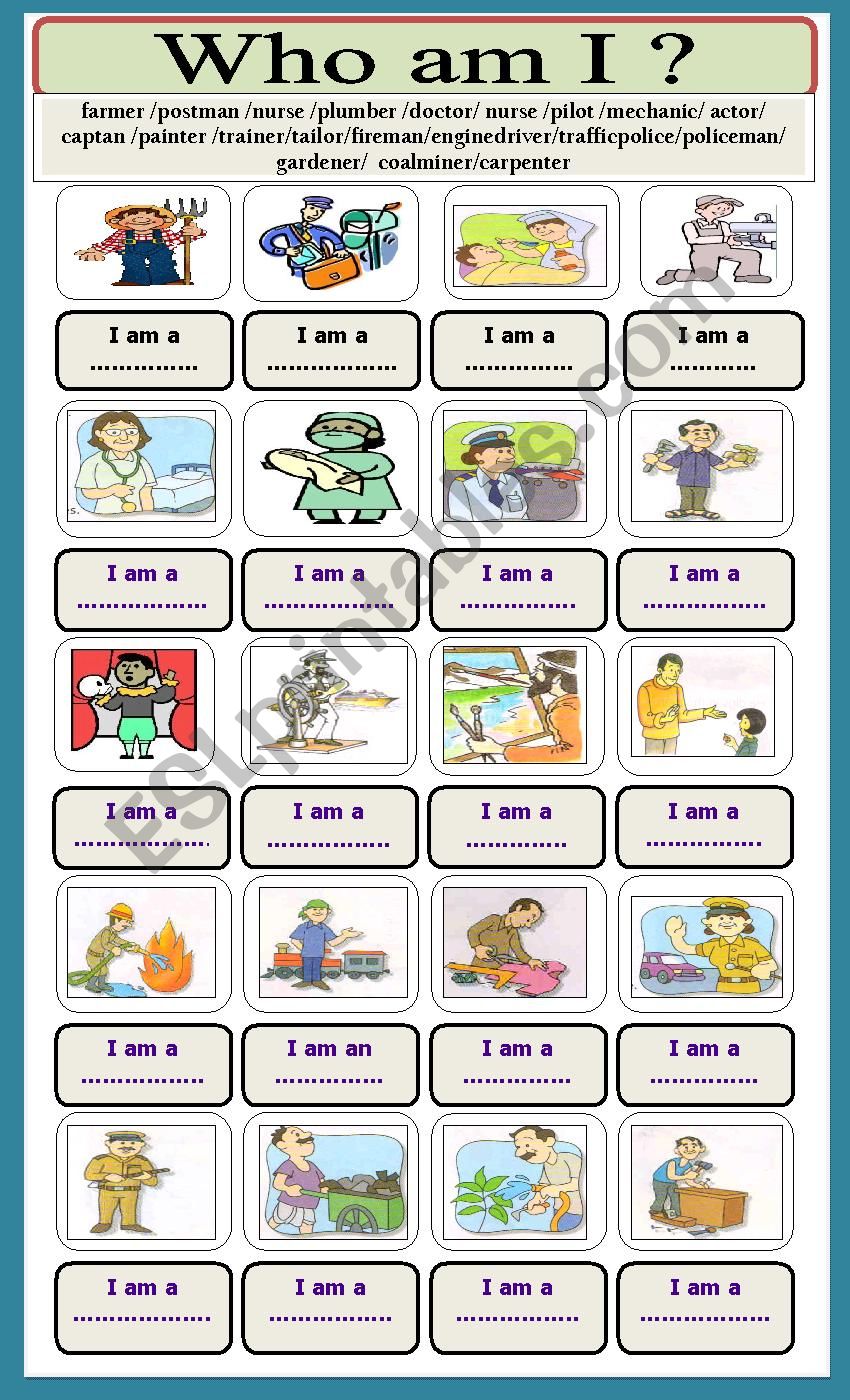 Who am I ? worksheet