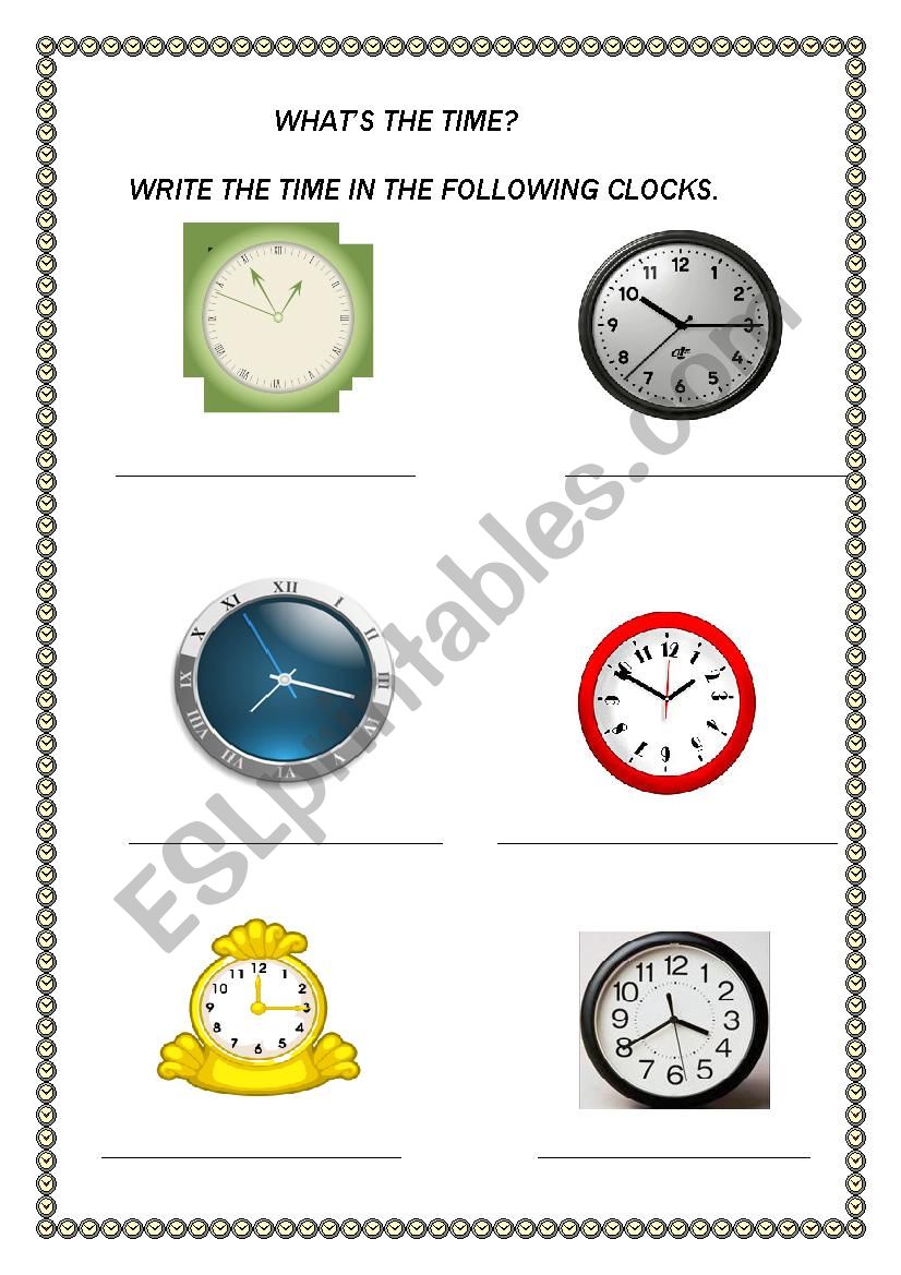 WHATS THE TIME? worksheet