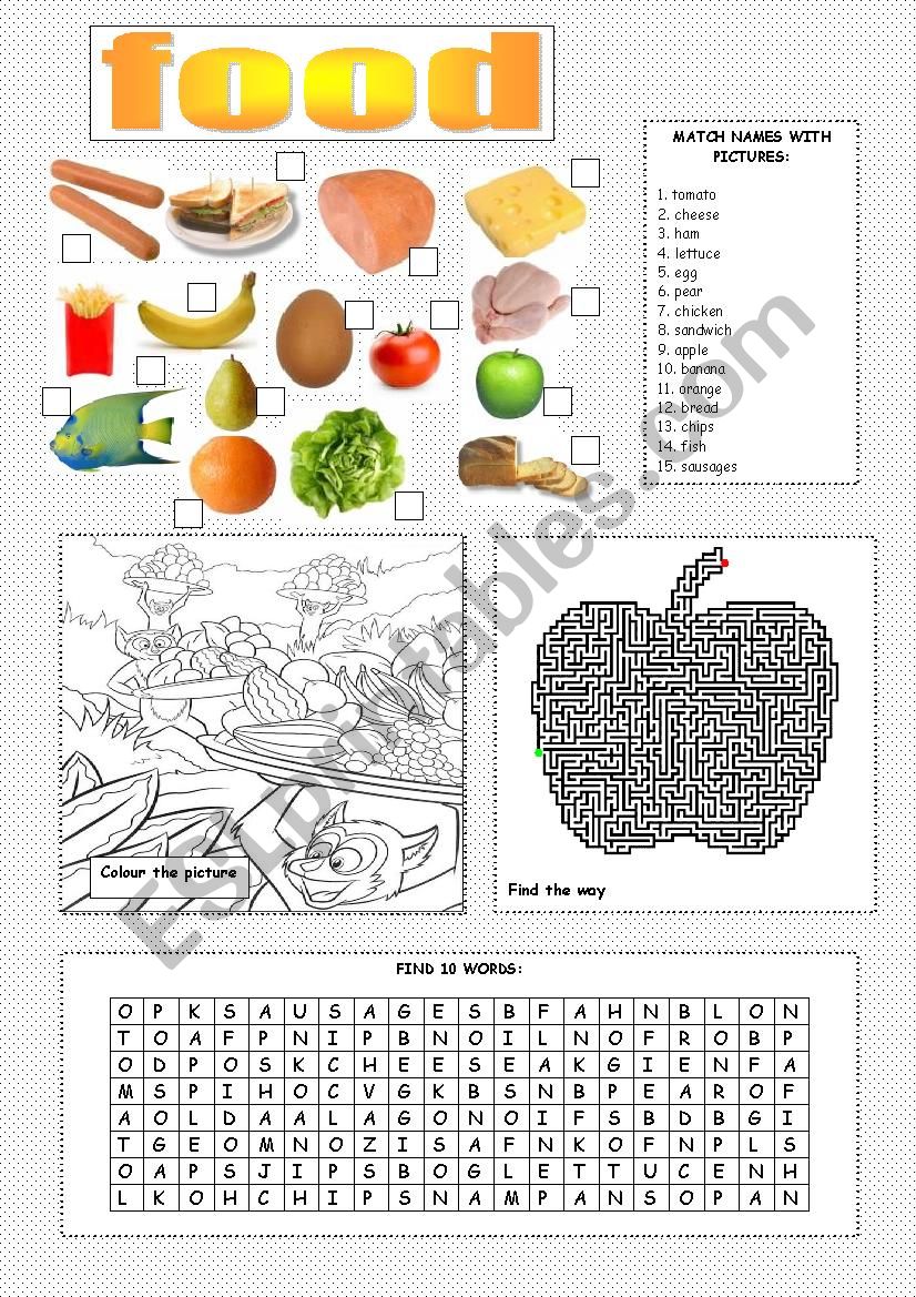 food  worksheet