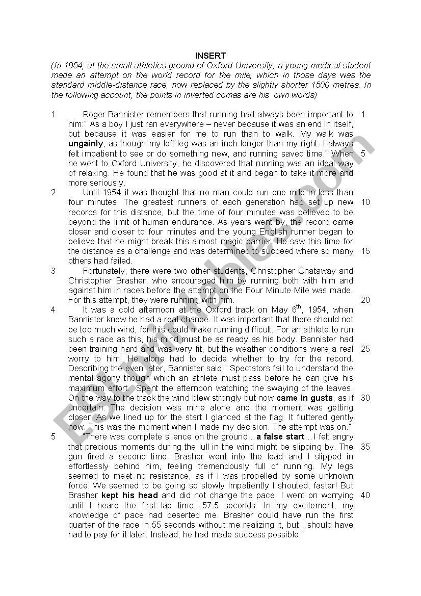 sample o level comprehension and summary