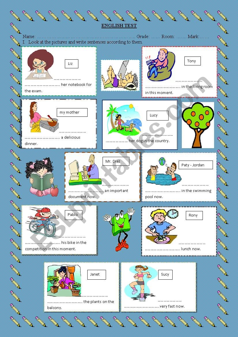 present progressive worksheet