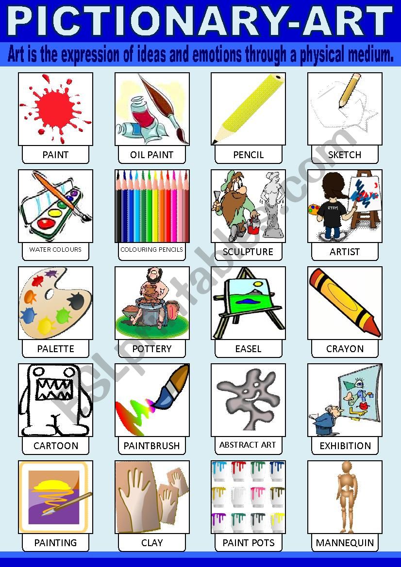 Art exercises. Pictionary игра. Art Vocabulary for Kids. Types of Art Vocabulary. Painting Worksheets.