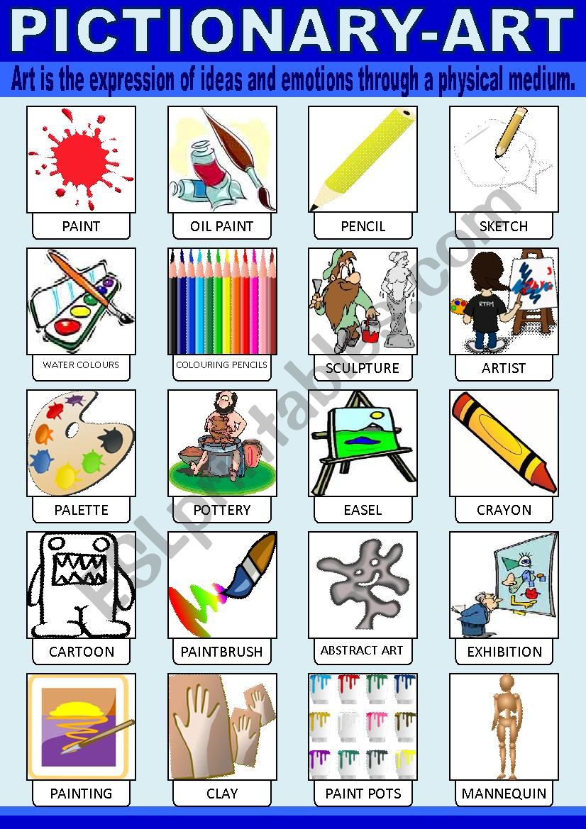 Art Pictionary worksheet