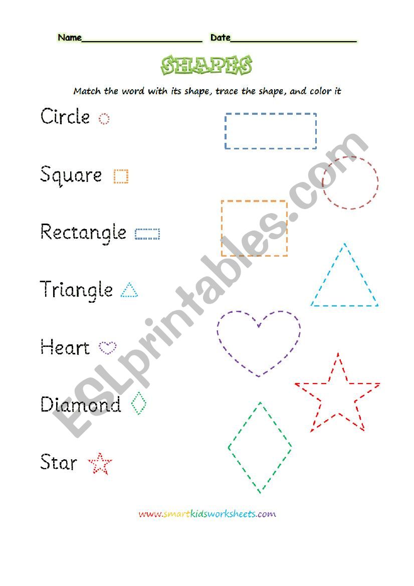 shapes  worksheet