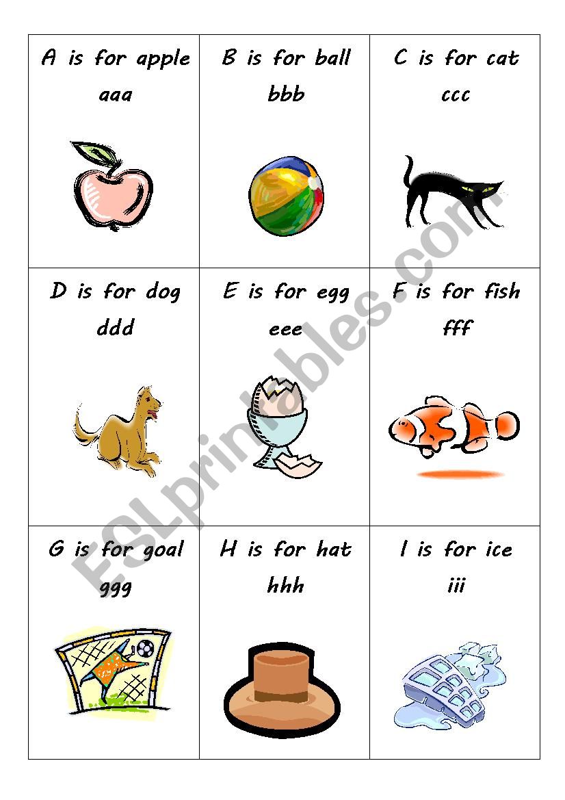 Alphabet Word Cards worksheet