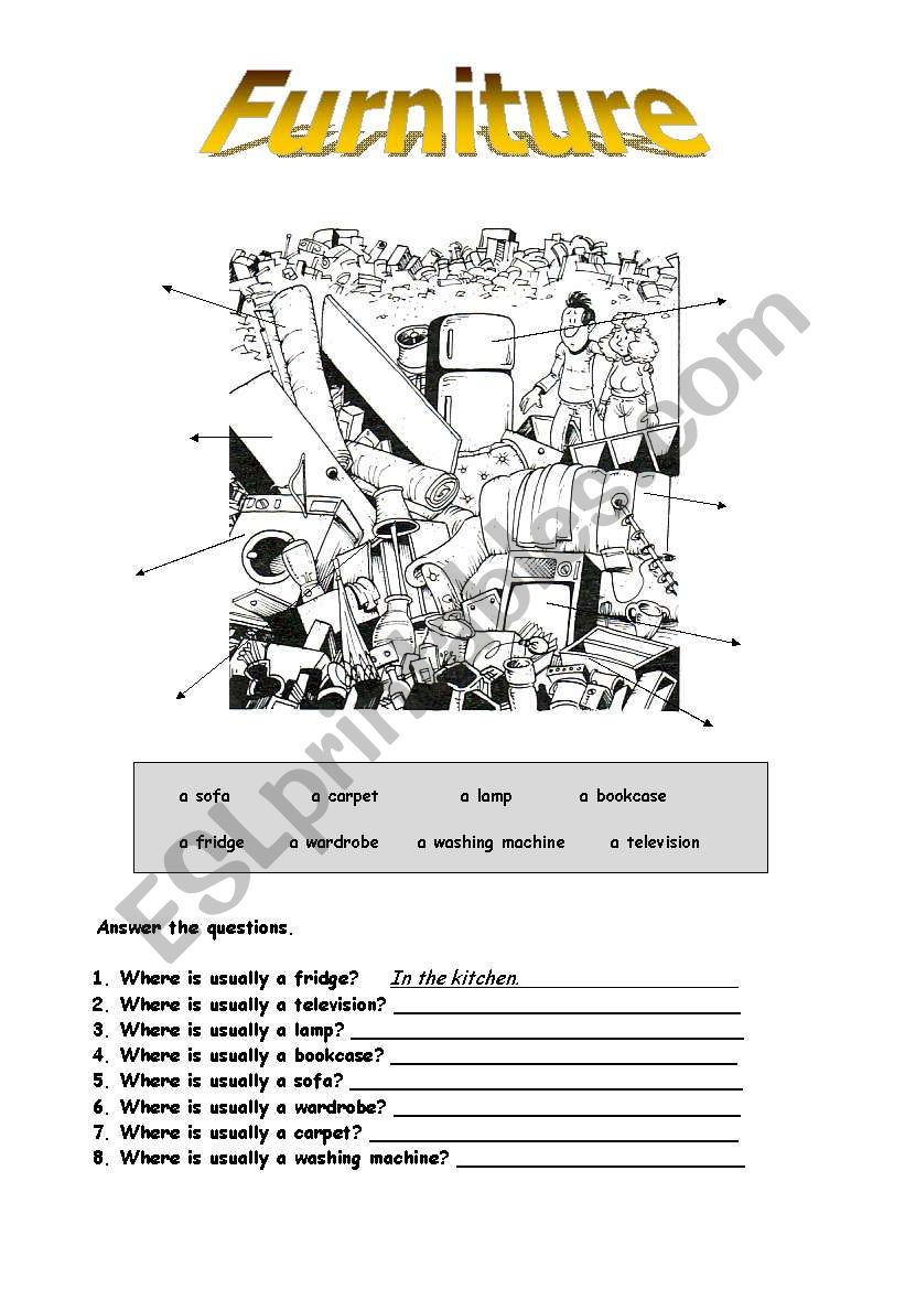 Rooms and Furniture worksheet