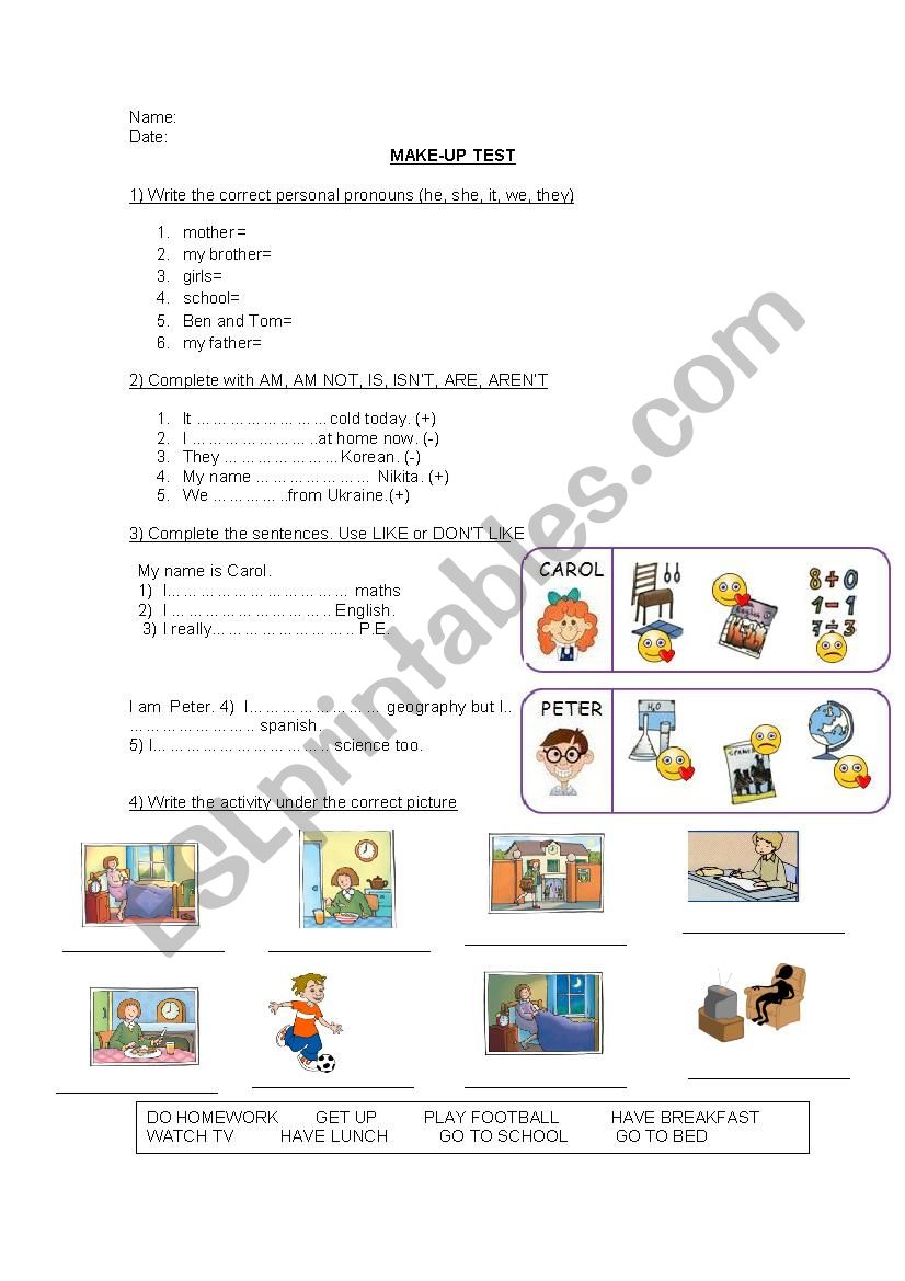 REVISION DIFFERENT TOPICS worksheet