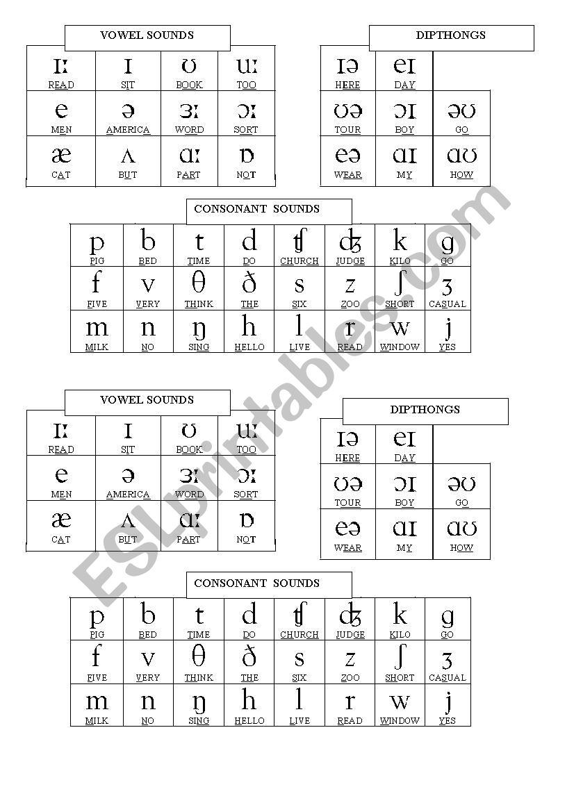 PHONETIC SYMBOLS worksheet