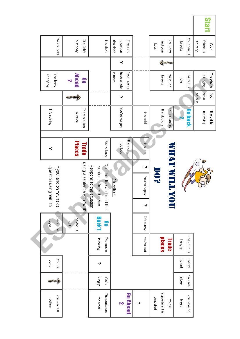 What Will You Do Boardgame worksheet