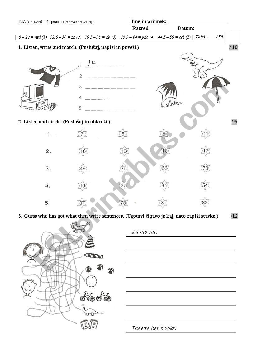 Happy Street 2 - test (unit 1, 2, 3)