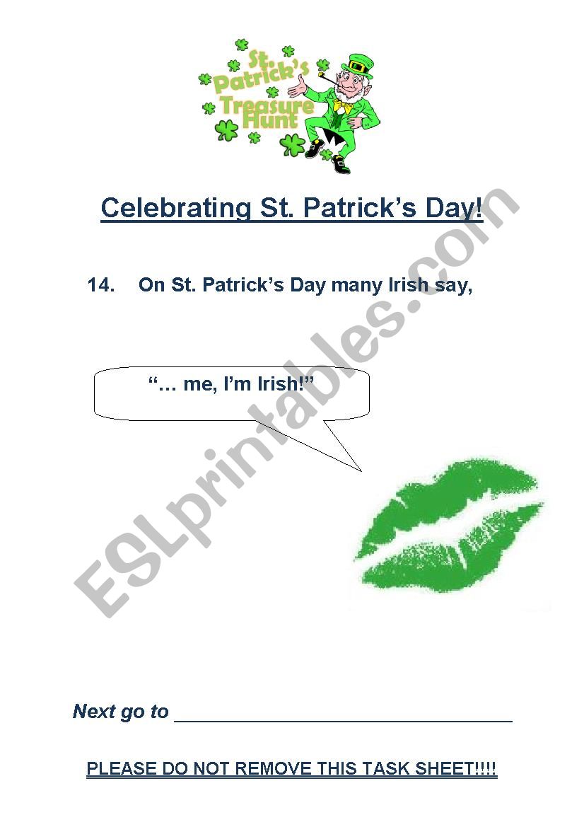 St. Patricks Day Treasure Hunt - PART 3 + SOLUTIONS!!