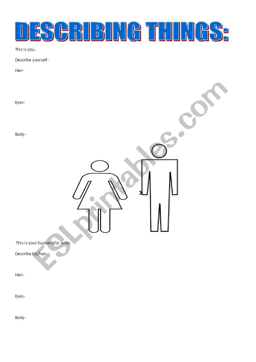 Describing Things worksheet