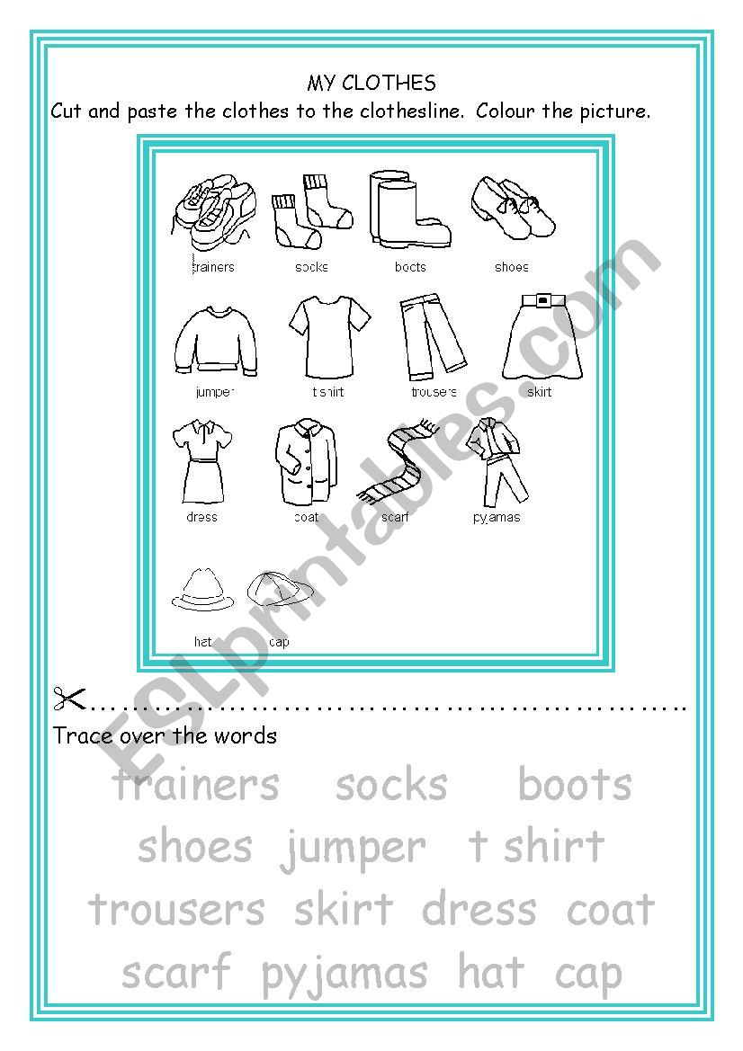 My Clothes worksheet