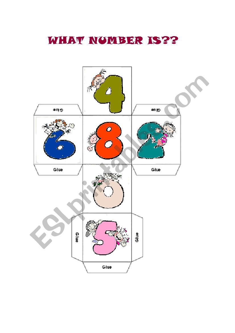 Numbers dice 1 worksheet