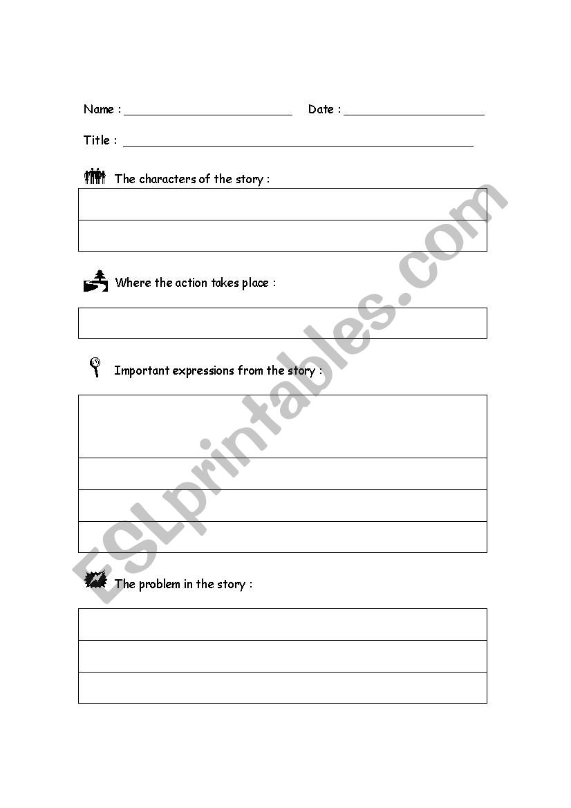 Book Report worksheet