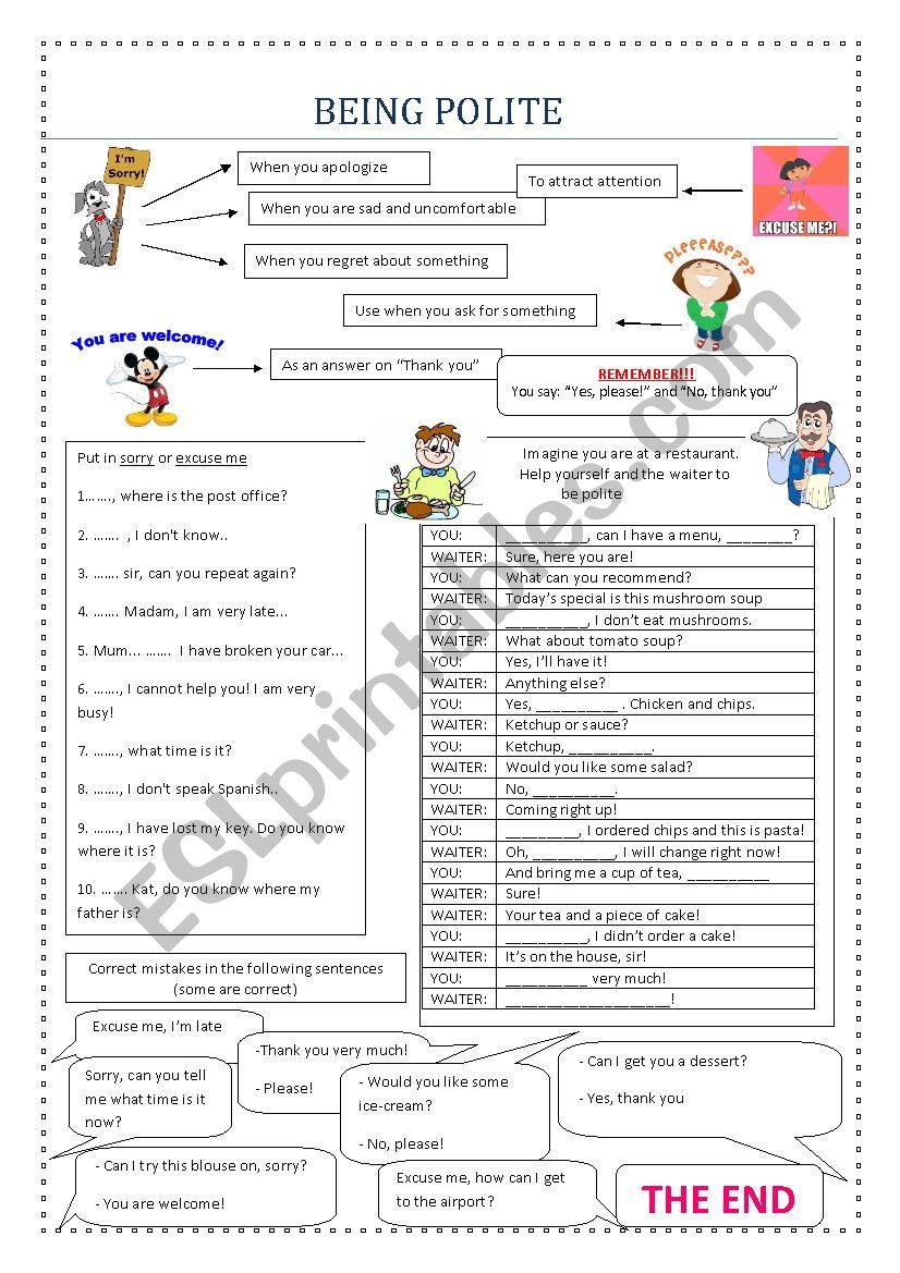 BEING POLITE worksheet