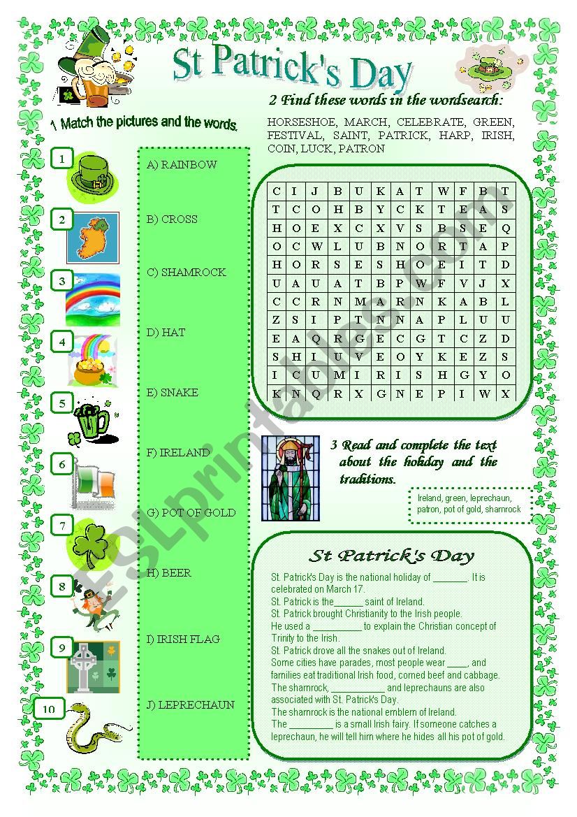 St Patricks Day worksheet