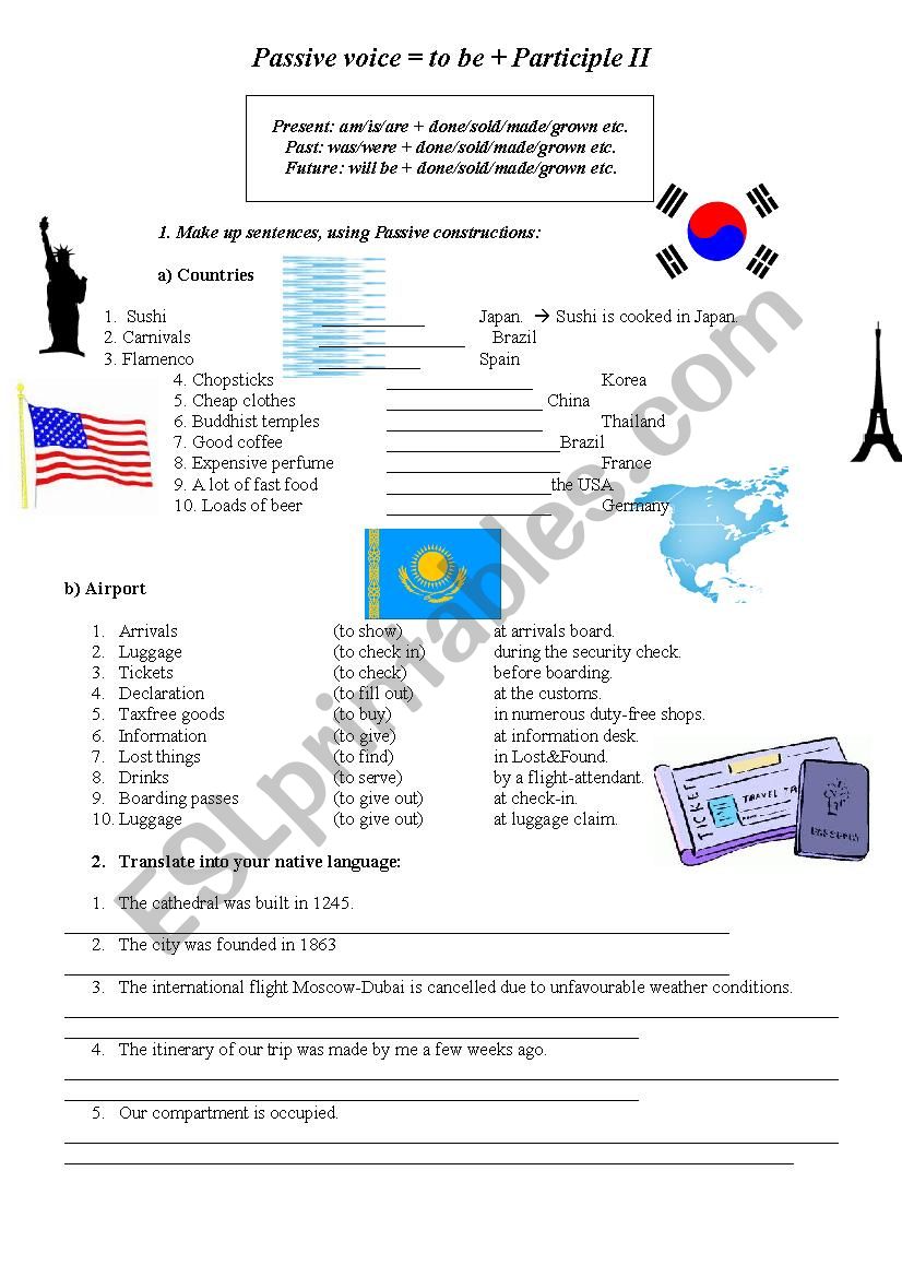 Travels: Passive Voice worksheet