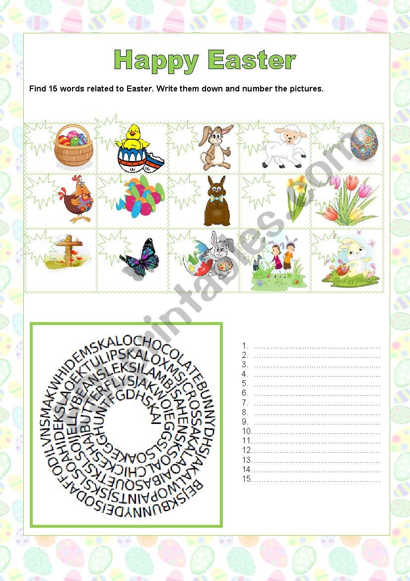 HAPPY EASTER worksheet