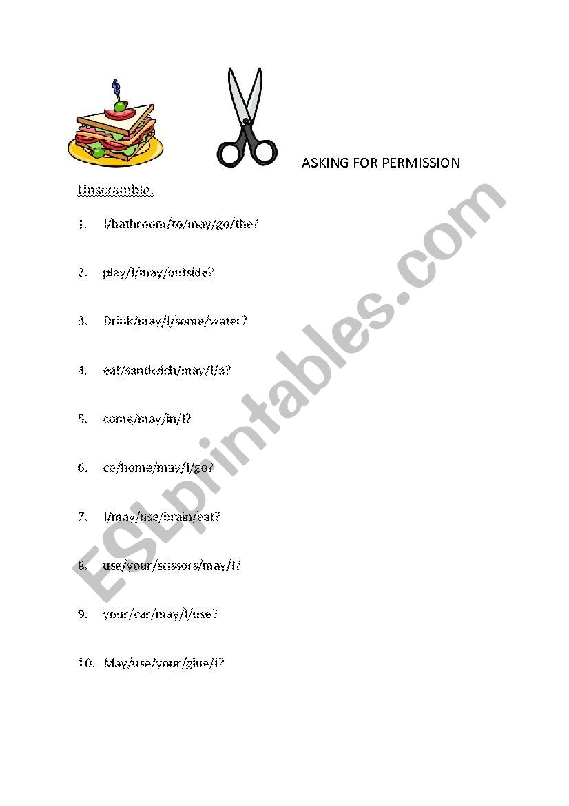 asking for permission worksheet