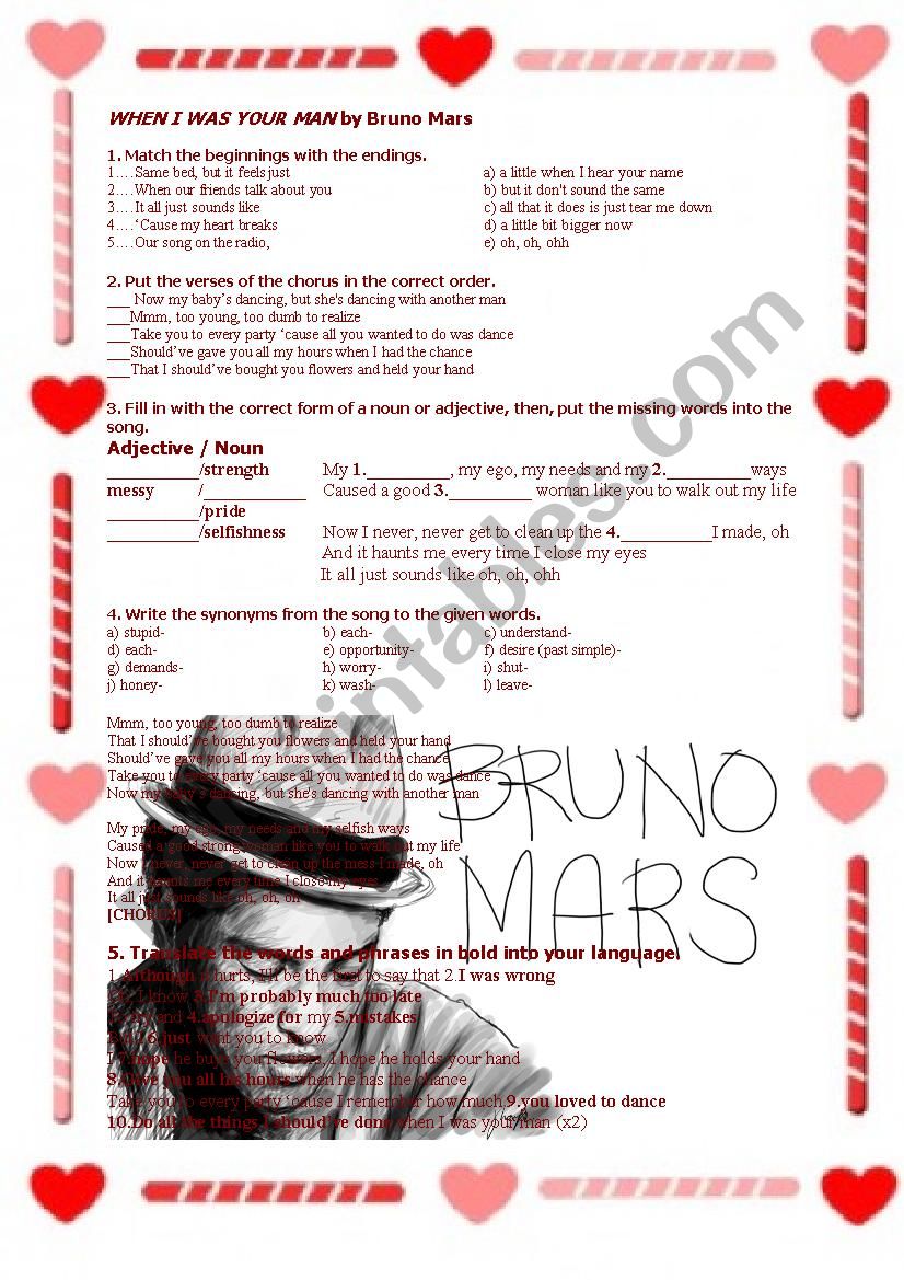 When I Was Your Man by Bruno Mars