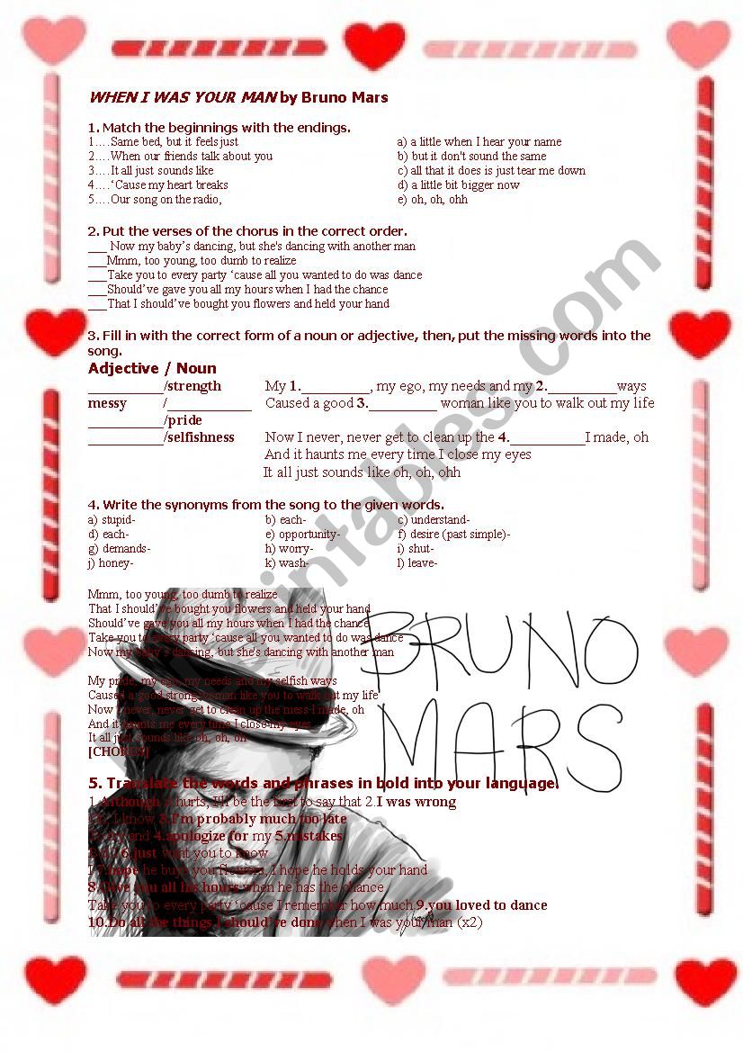 Â´When I Was Your ManÂ´ by Bruno Mars