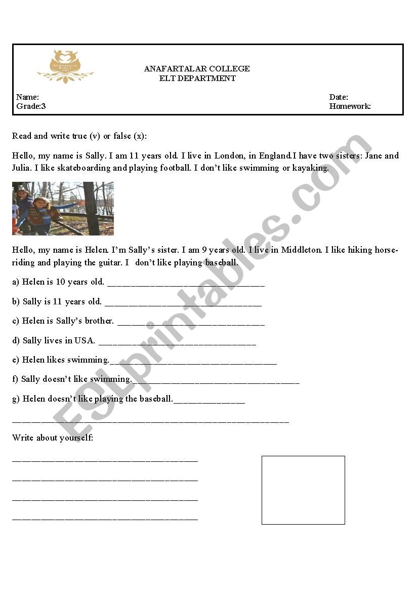 sports worksheet