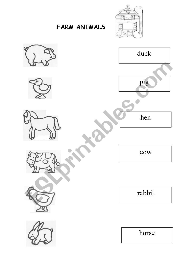 Farm animals worksheet