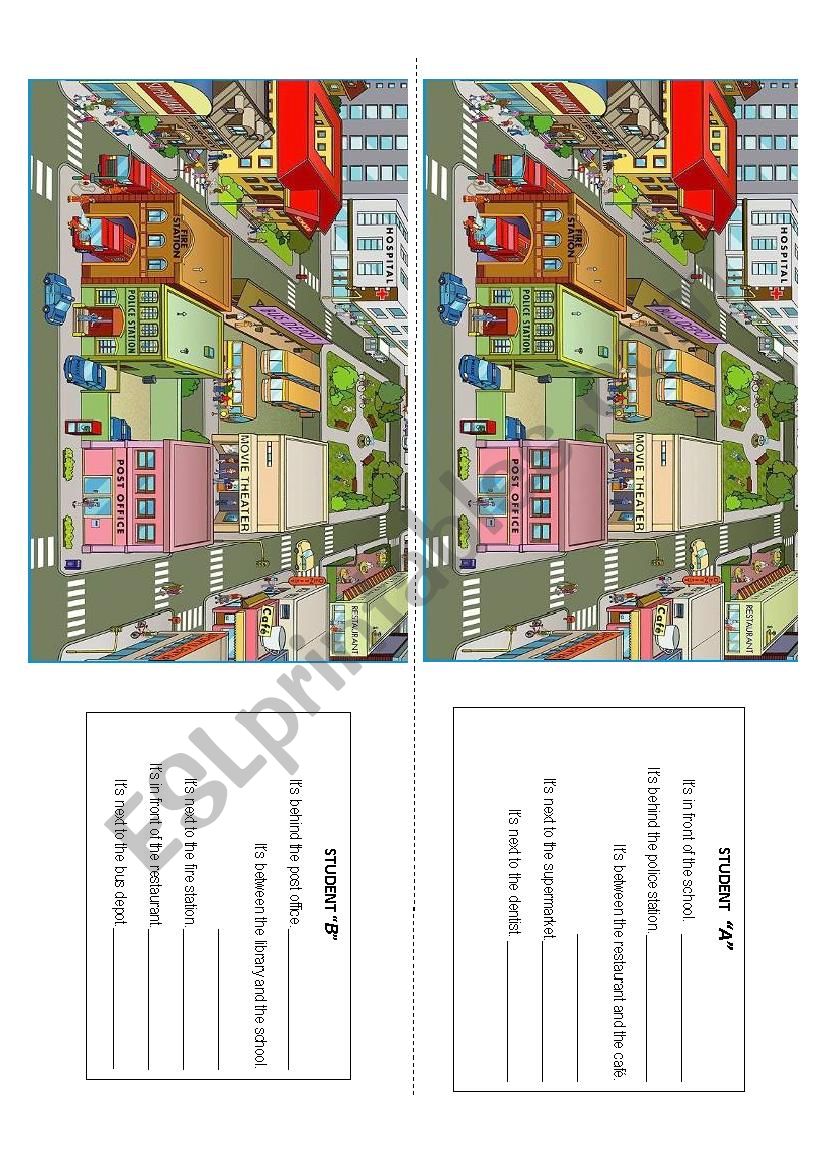 Places of the city worksheet