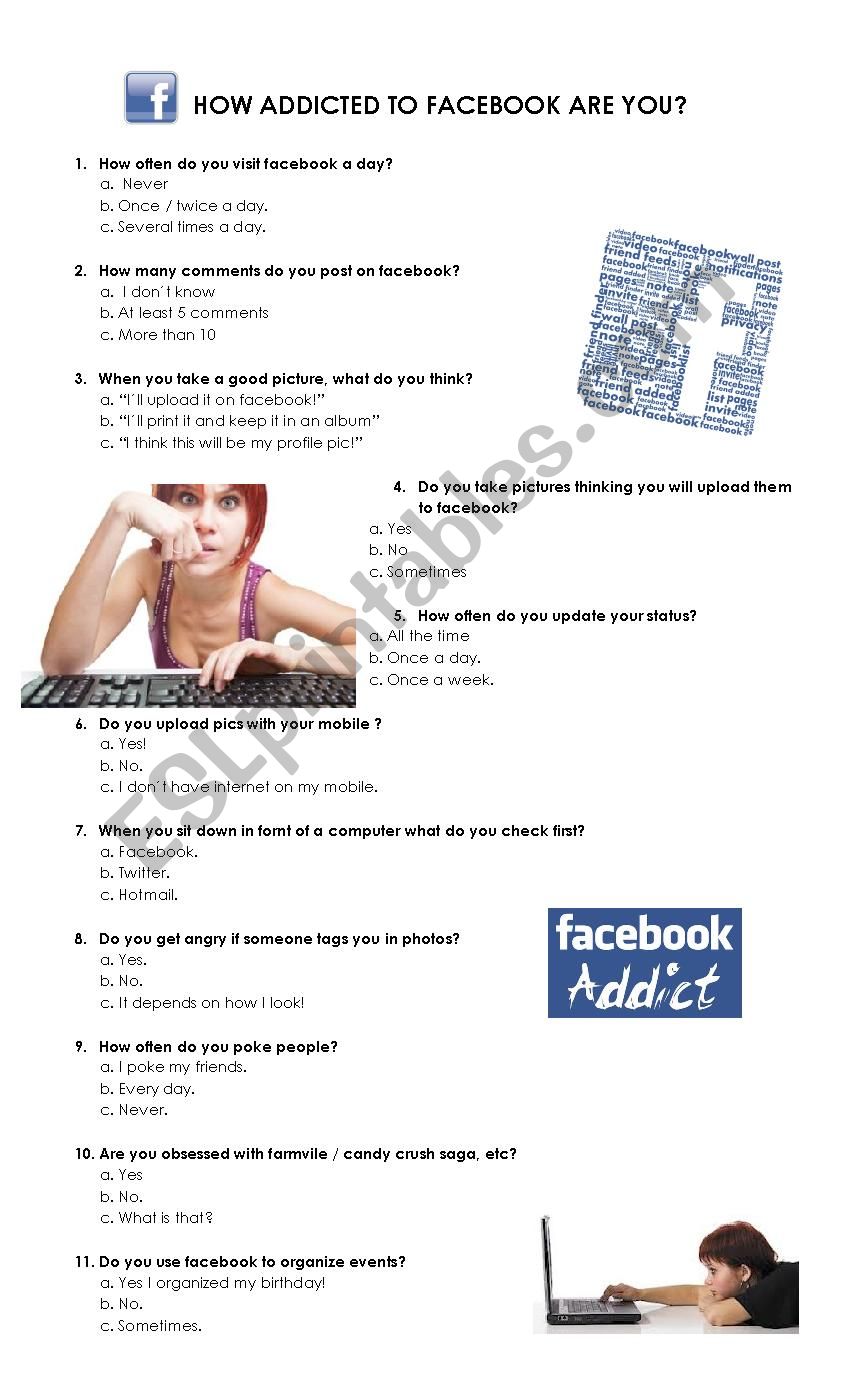 Facebook Quiz worksheet