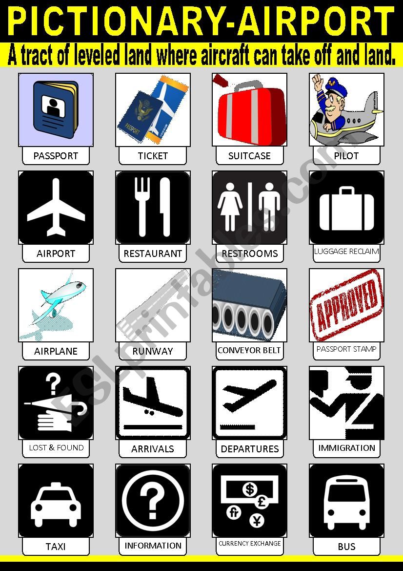 Airport Pictionary worksheet