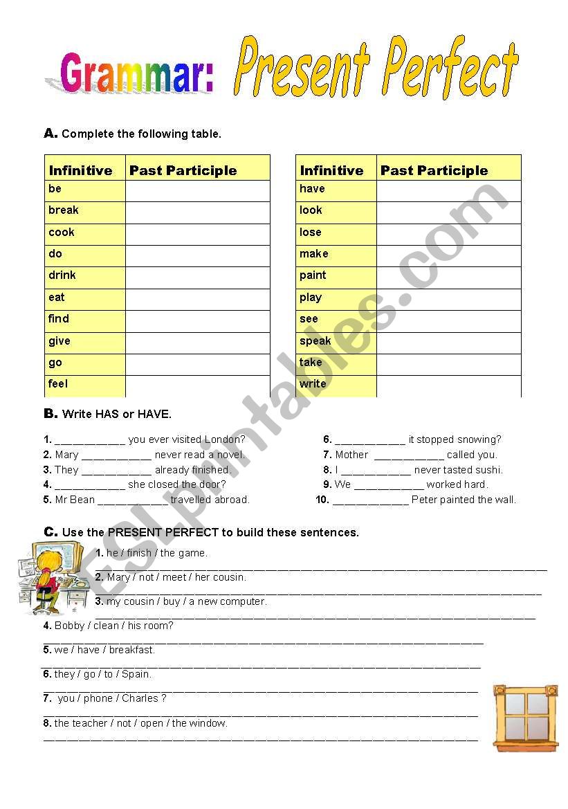 Present Perfect worksheet