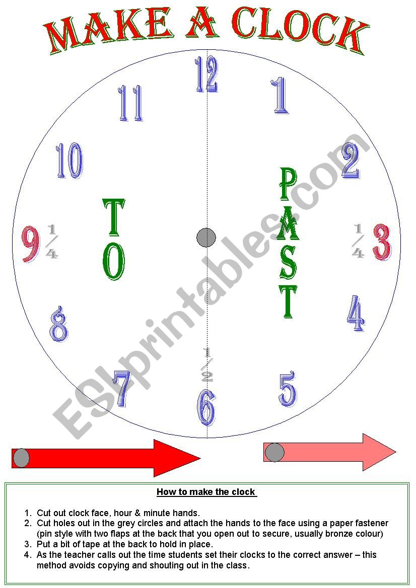 make a clock worksheet