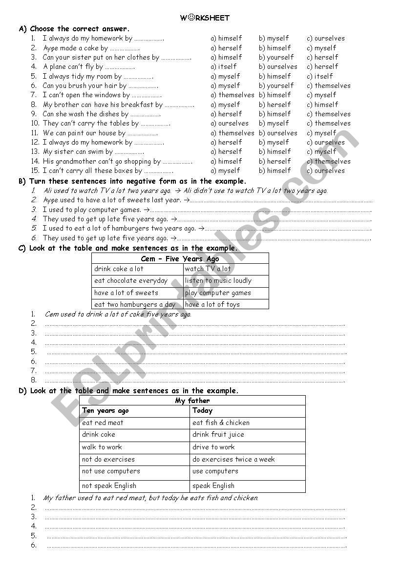 7. grade test worksheet