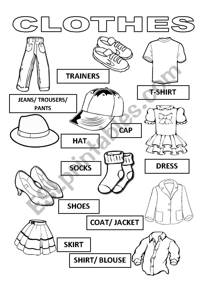 CLOTHES worksheet