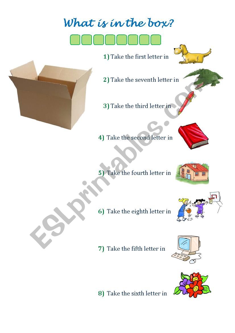 What is in the box? (Ordinal Numbers)