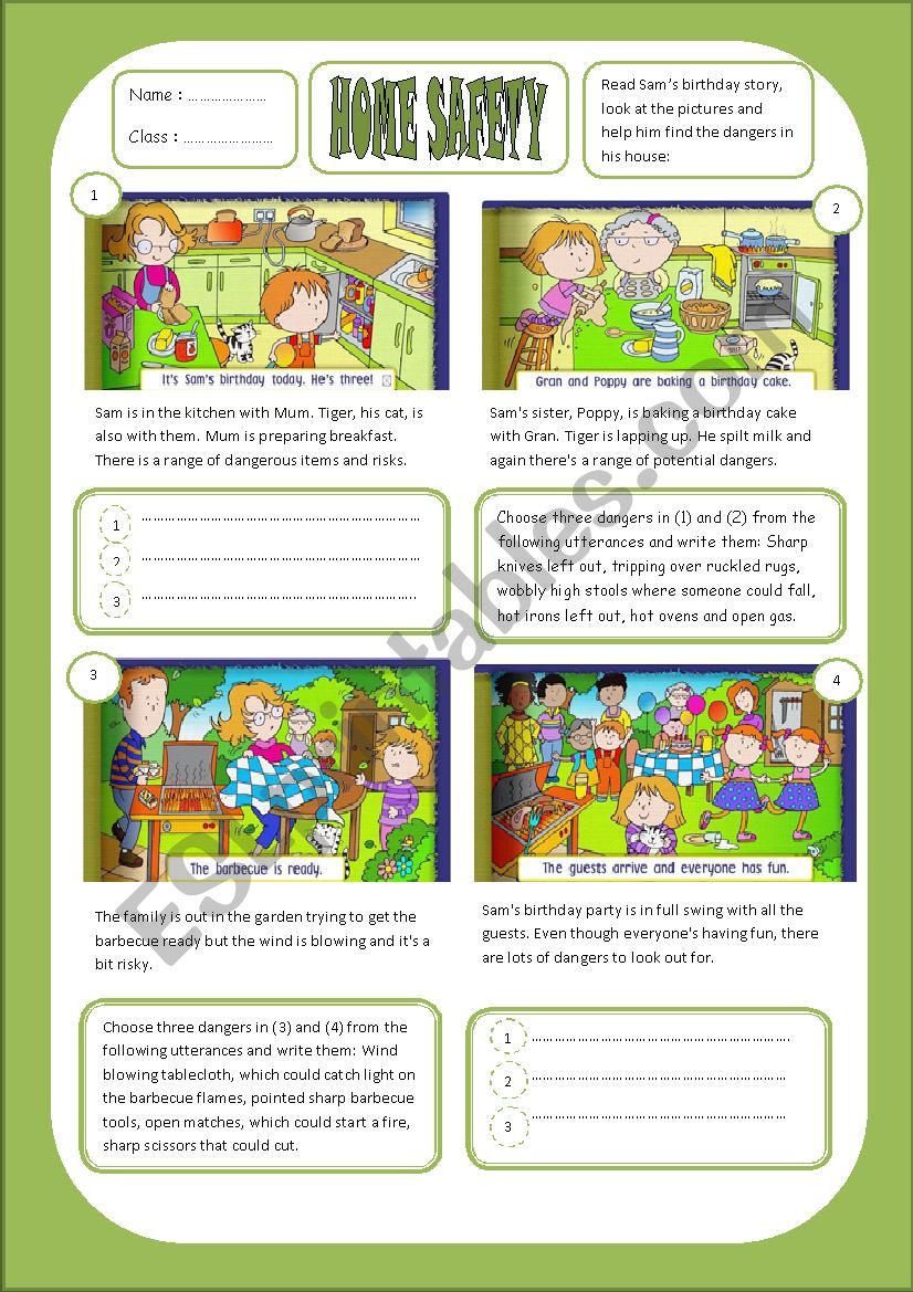 HOME SAFETY worksheet