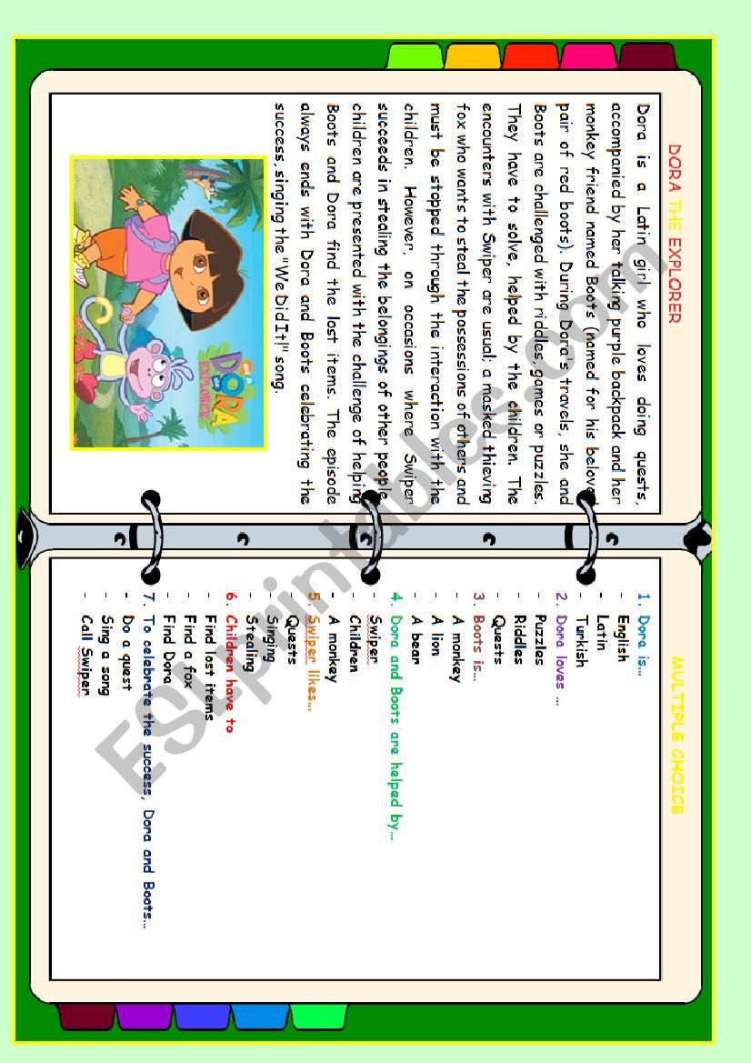 Dora the Explorer worksheet