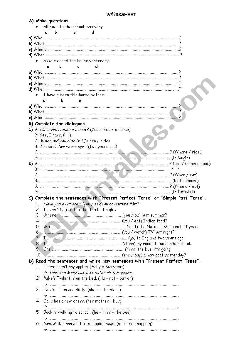 7. grade test 2 worksheet