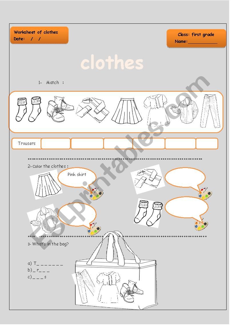 Clothes  worksheet