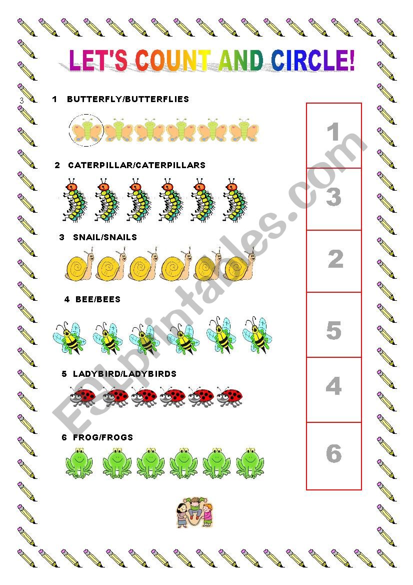 Lets count and circle worksheet