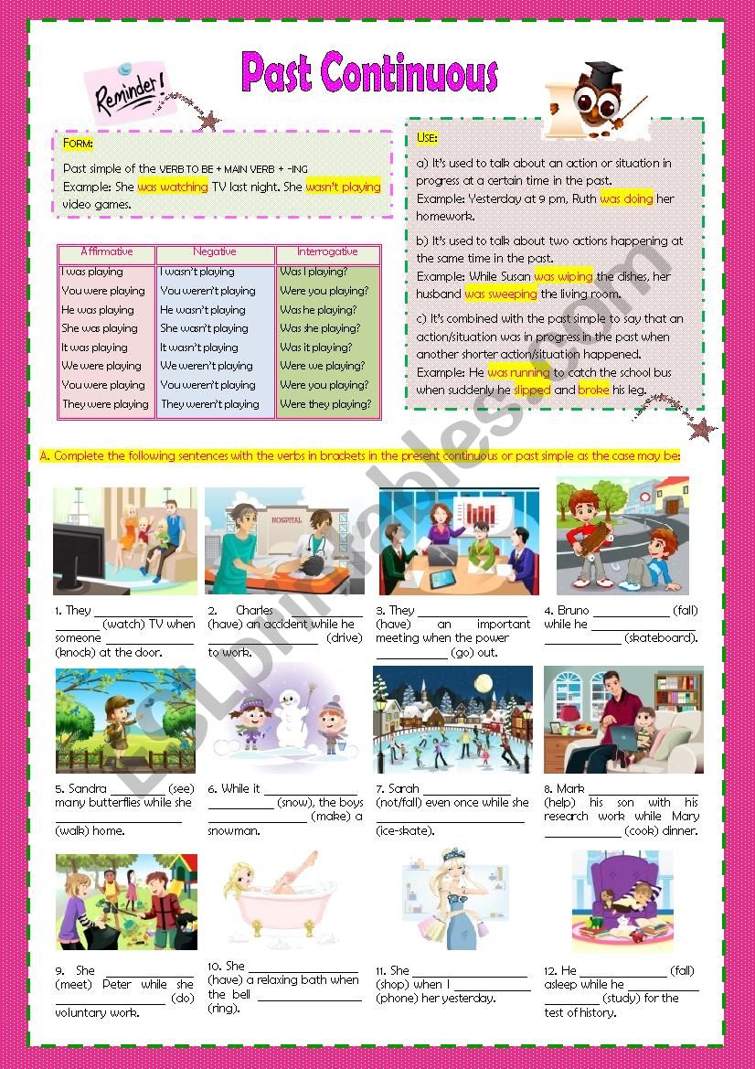 Past Continuous worksheet