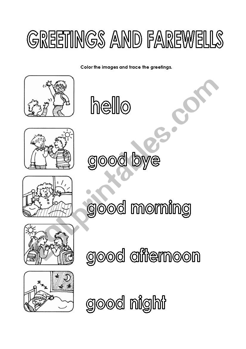 GREETINGS AND FAREWELLS worksheet