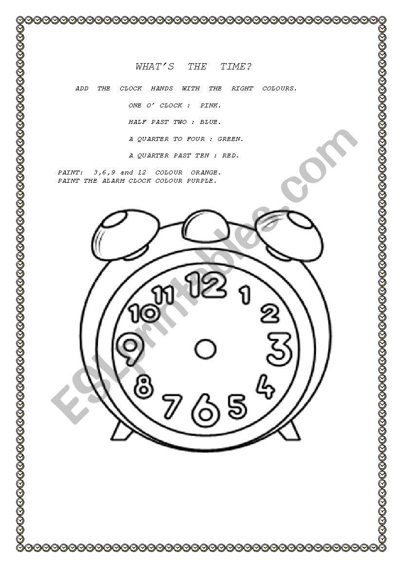 WHATS THE TIME? worksheet