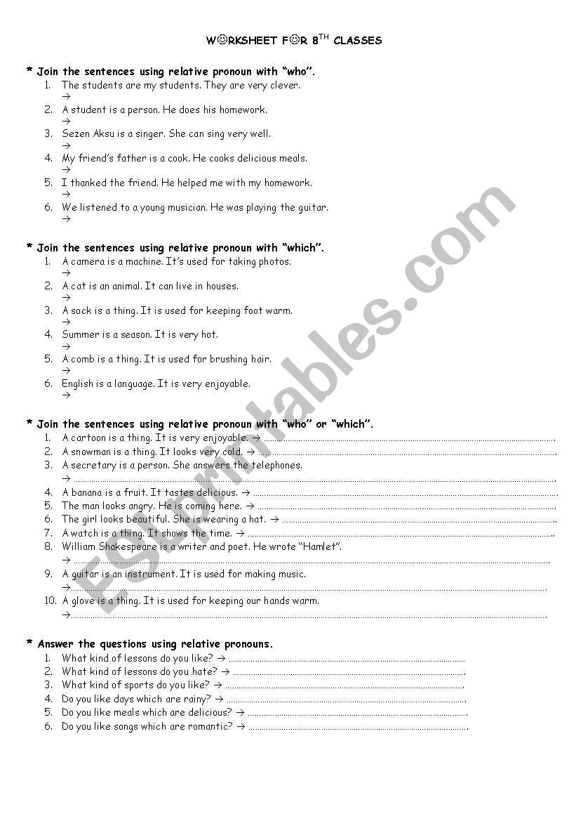 worksheet for elemantary level