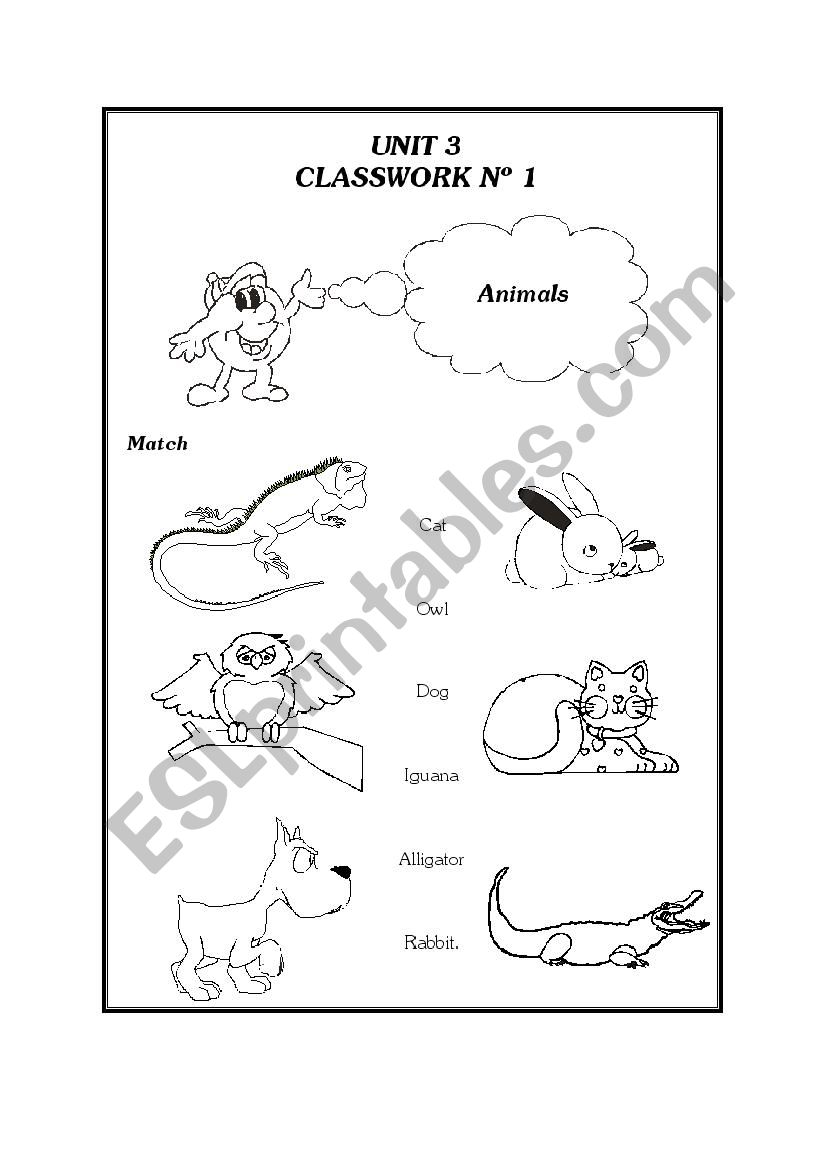 animals worksheet