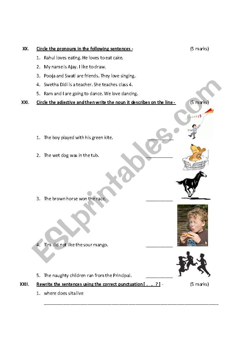 MIxed Grammar Worksheet worksheet