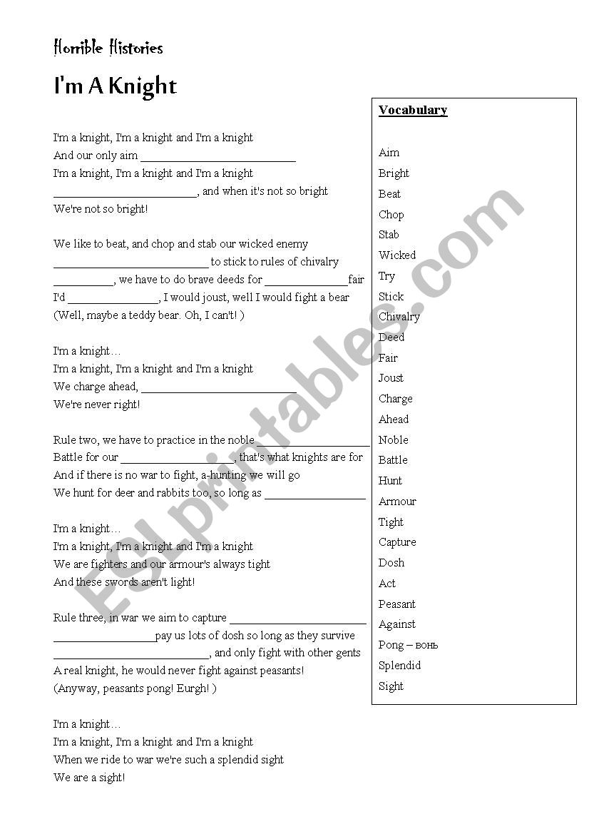 Horrible Histories - IÂ´m a Knight