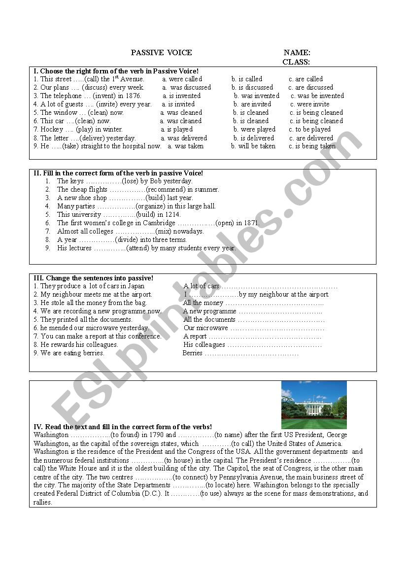 passive voice and modal verbs exercises esl worksheet by kingorium