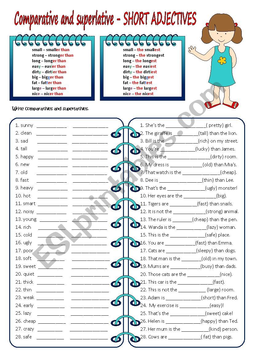 comparatives and superlatives short adjectives